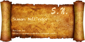 Suman Nándor névjegykártya